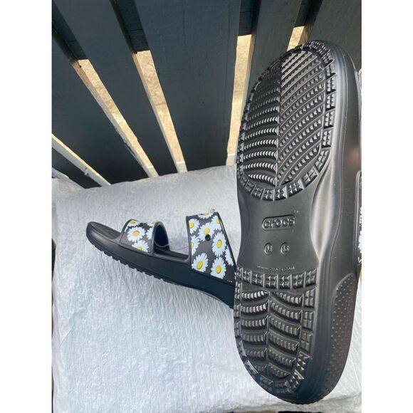 Crocs Men's Classic Sandal Slide Black Daisy Sz13 US - Picture 9 of 9